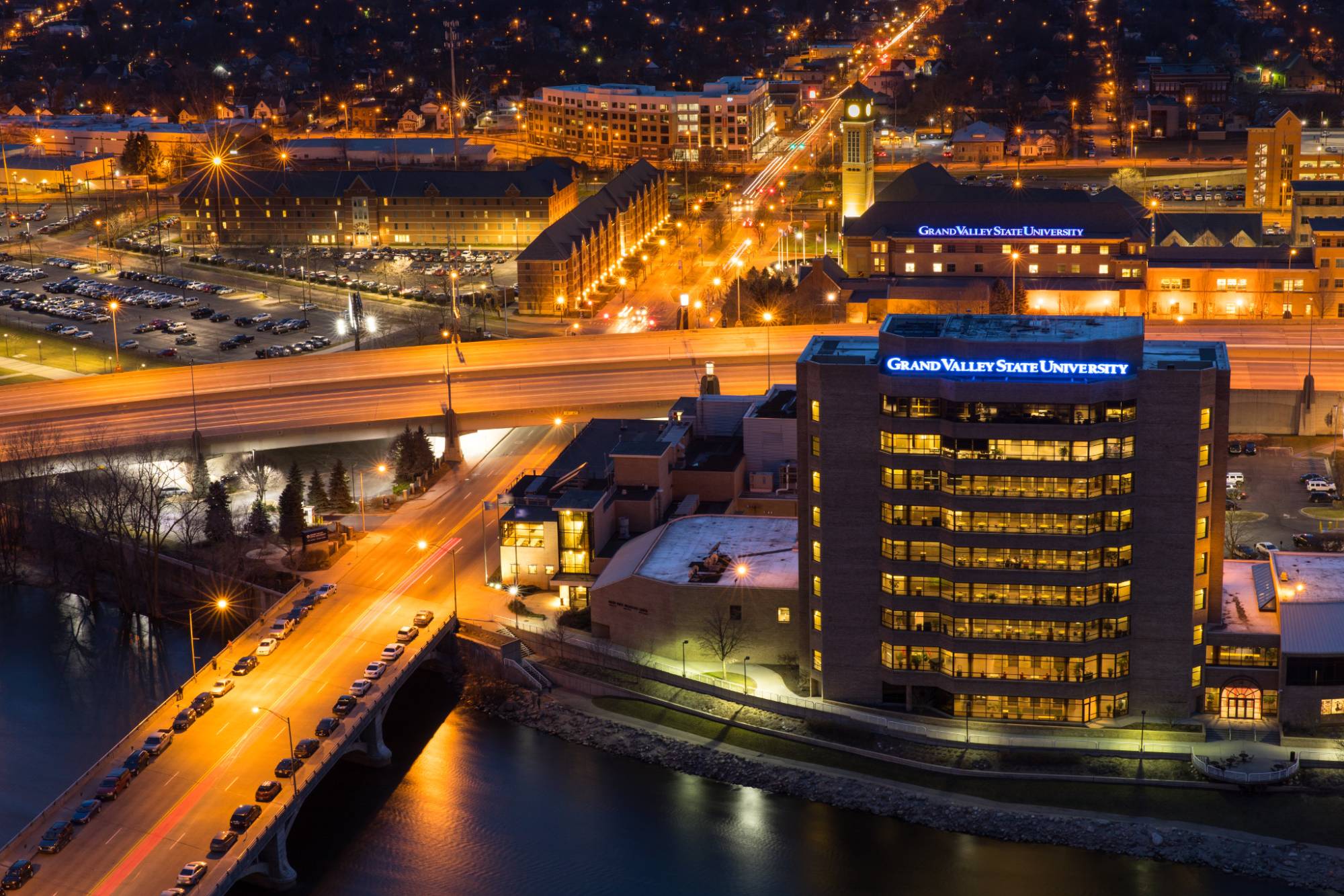 Downtown campus, aerial view of Grand Rapids